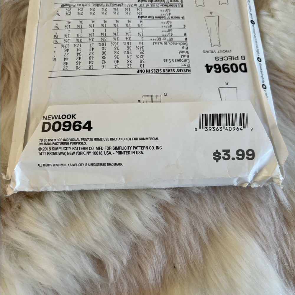 Newlook Sewing Pattern D0964 Uncut - Picture 3 of 4